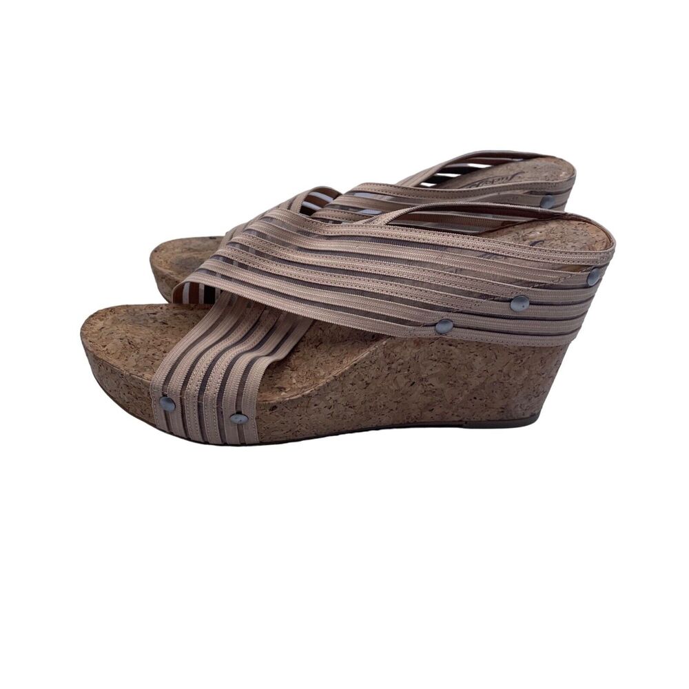 Lucky Brand Miller 2 Wedge Platform Shoes Cork Casual Sandals Heels Women Size 8